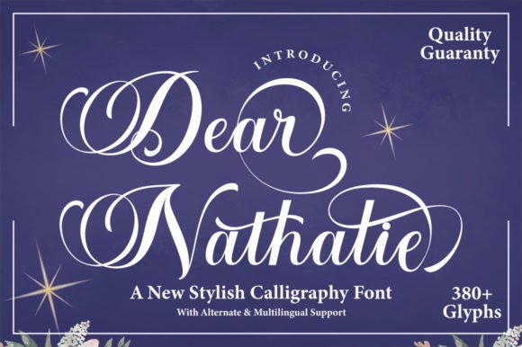 Dear Nathalie: A Calligraphy Font for Crafters and Product Creators